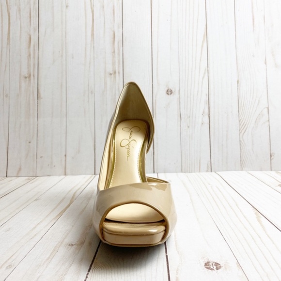 Jessica Simpson Nude Peep Toe Heel Pumps Size 10 - Picture 2 of 8